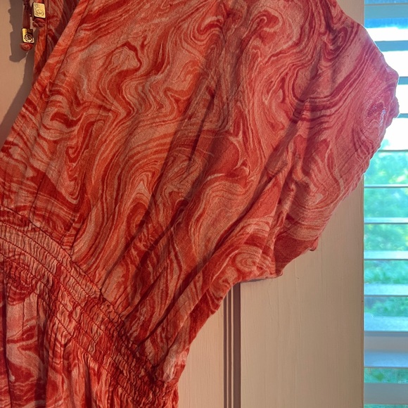 MICHAEL by Michael Kors orange/coral beach coverup size M - Picture 3 of 5